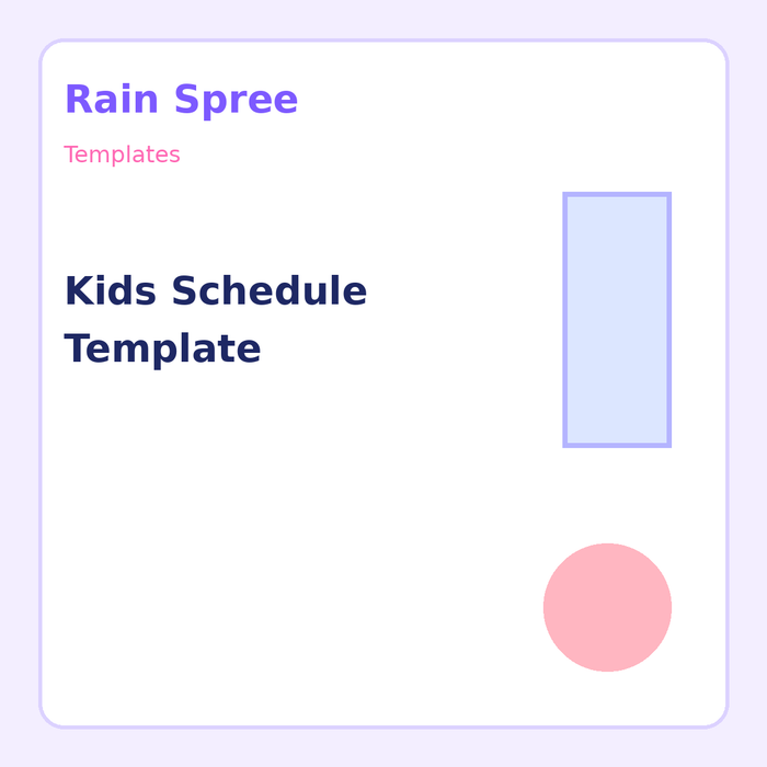 Kids Schedule Template